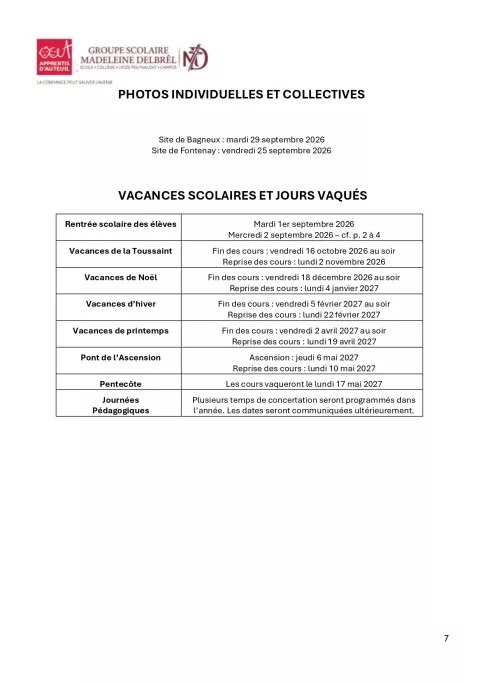 Photos individuelles et collectives
